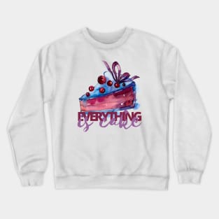 Everything is Cake, Blue and Red Crewneck Sweatshirt